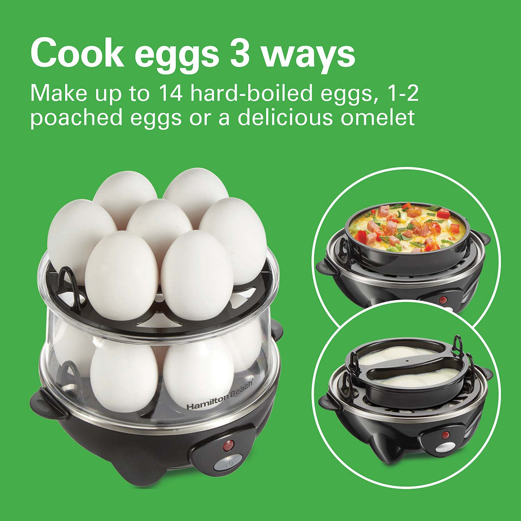 3-in-1 Egg Cooker with 14 Egg Capacity