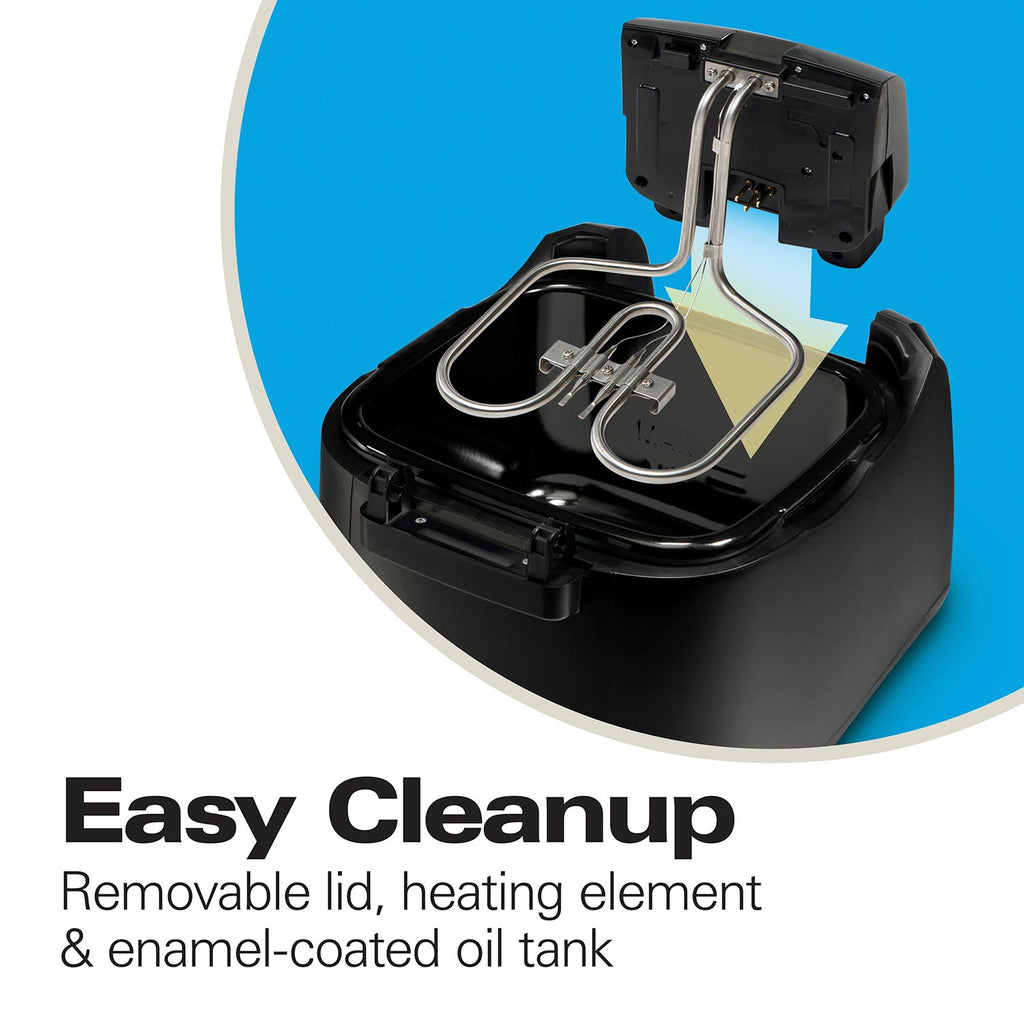 Cool-Touch Deep Fryer, 2 Liters/8 Cup Oil Capacity with Basket Hooks