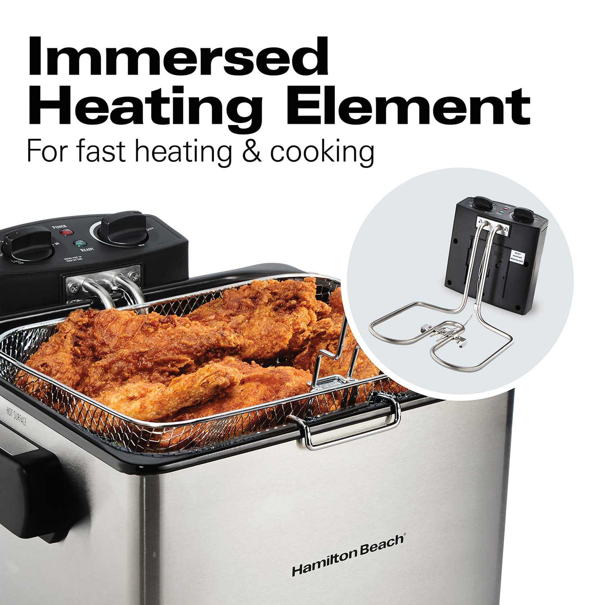 Deep Fryer, 2.8 Liter/3 Quart Oil Capacity with Adjustable Temperature & Timer