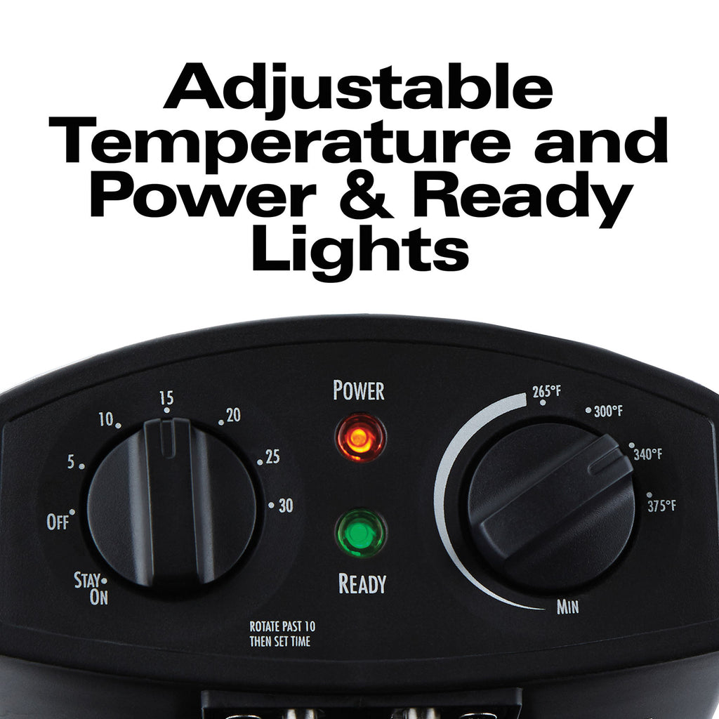 Deep Fryer, 2.8 Liter/3 Quart Oil Capacity with Adjustable Temperature & Timer