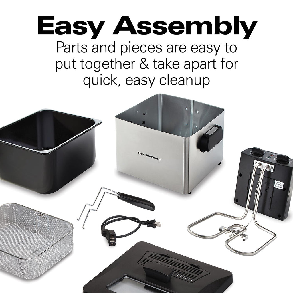 Deep Fryer, 2.8 Liter/3 Quart Oil Capacity with Adjustable Temperature & Timer