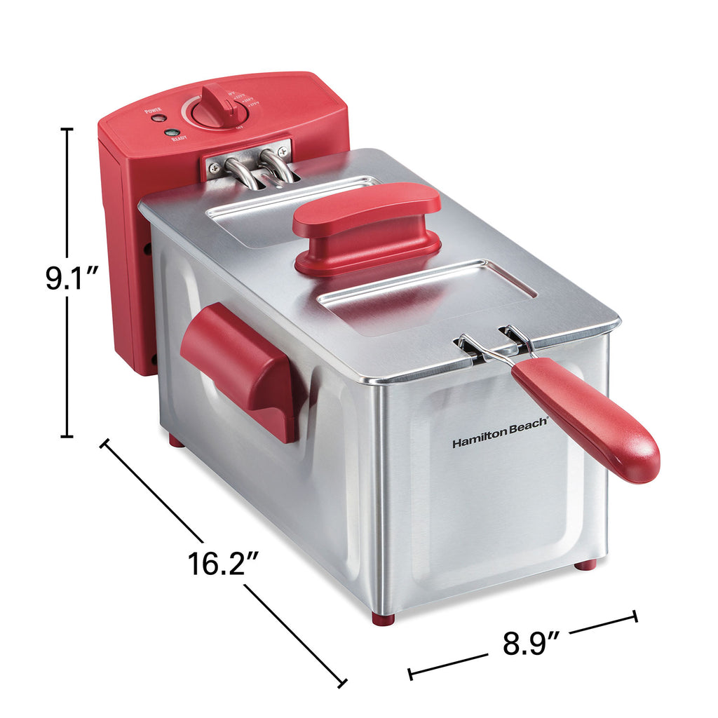 8 Cup Deep Fryer, Red