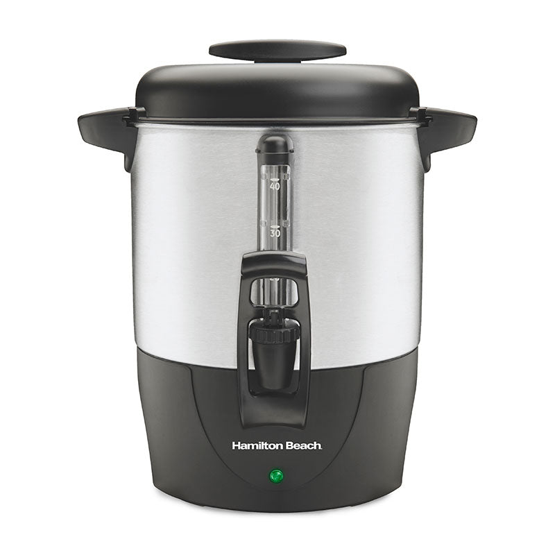 40 Cup Coffee Urn, Black & Stainless