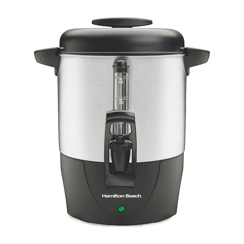 40 Cup Coffee Urn, Black & Stainless