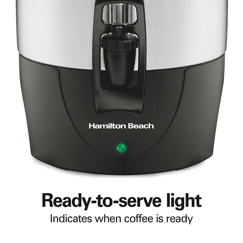40 Cup Coffee Urn, Black & Stainless