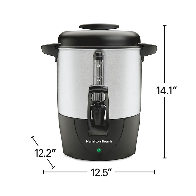 40 Cup Coffee Urn, Black & Stainless
