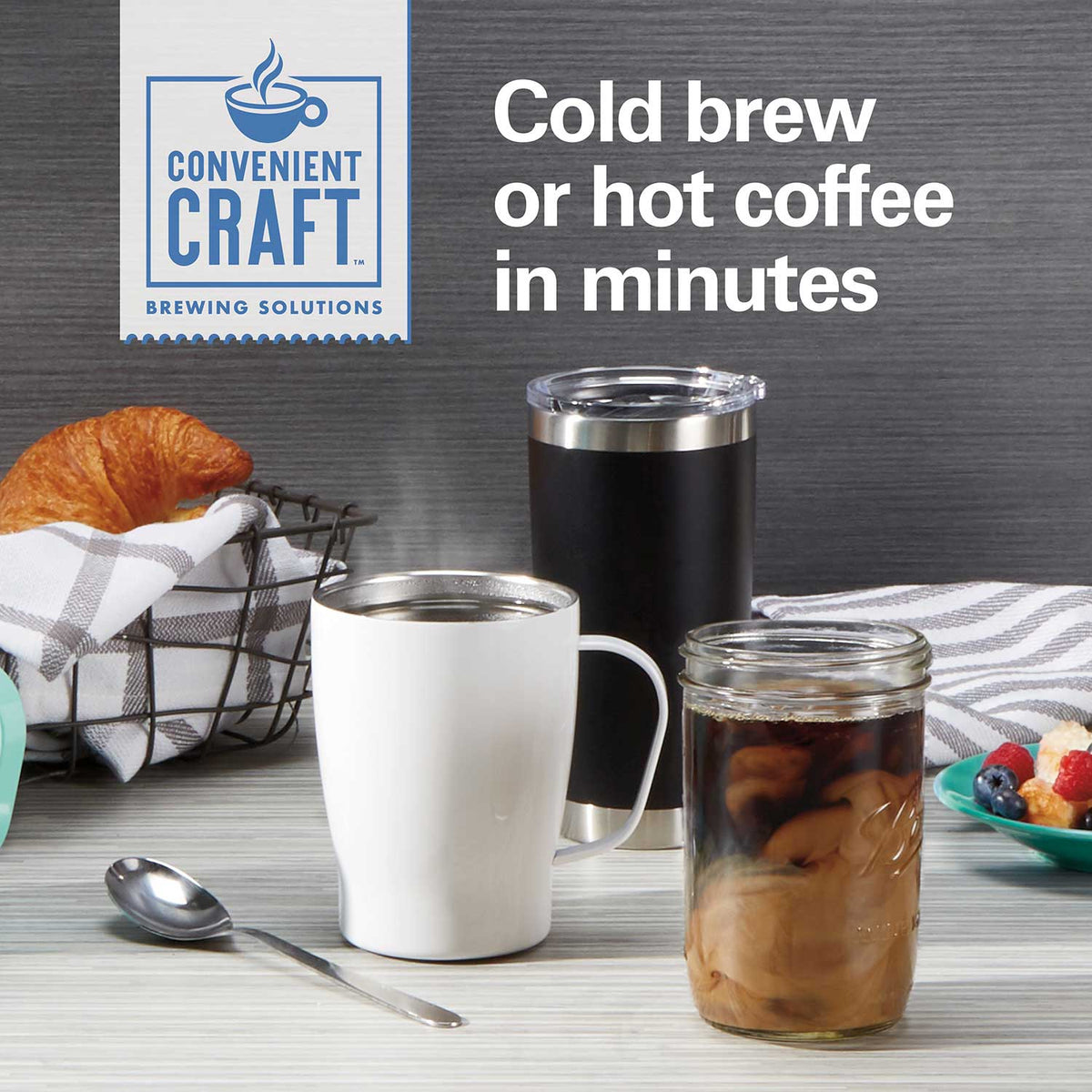 16 Oz. Convenient Craft Rapid Cold Brew and Hot Coffee Maker, White
