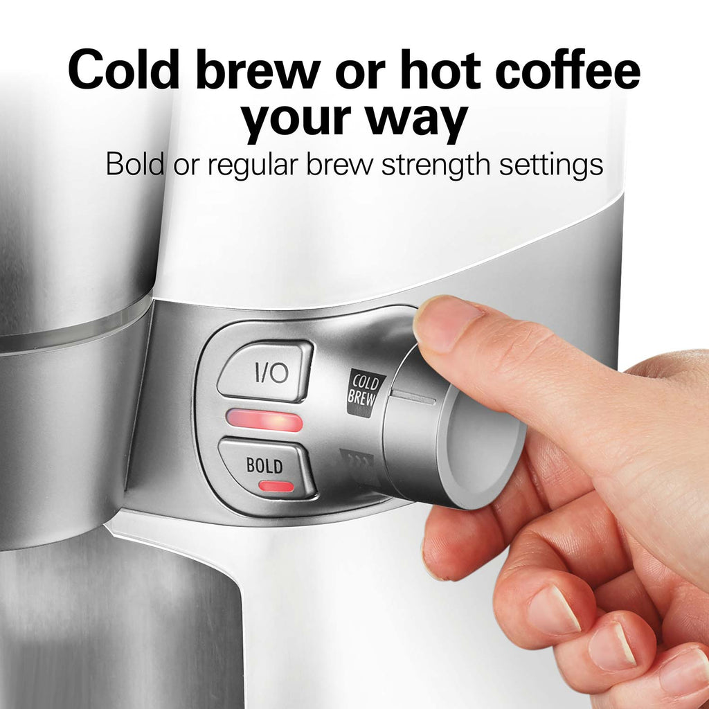 16 Oz. Convenient Craft Rapid Cold Brew and Hot Coffee Maker, White