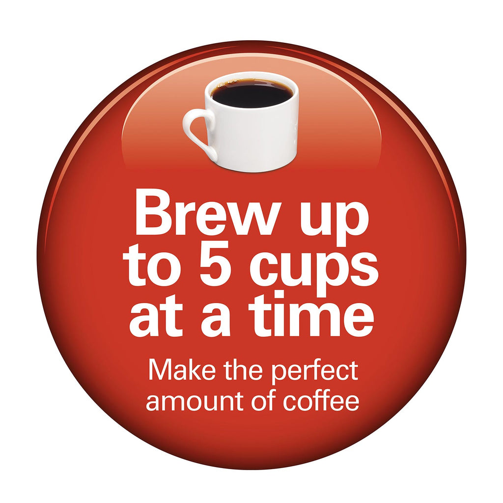 FrontFill® 5 Cup Compact Coffee Maker with Programmable Clock & Glass Carafe