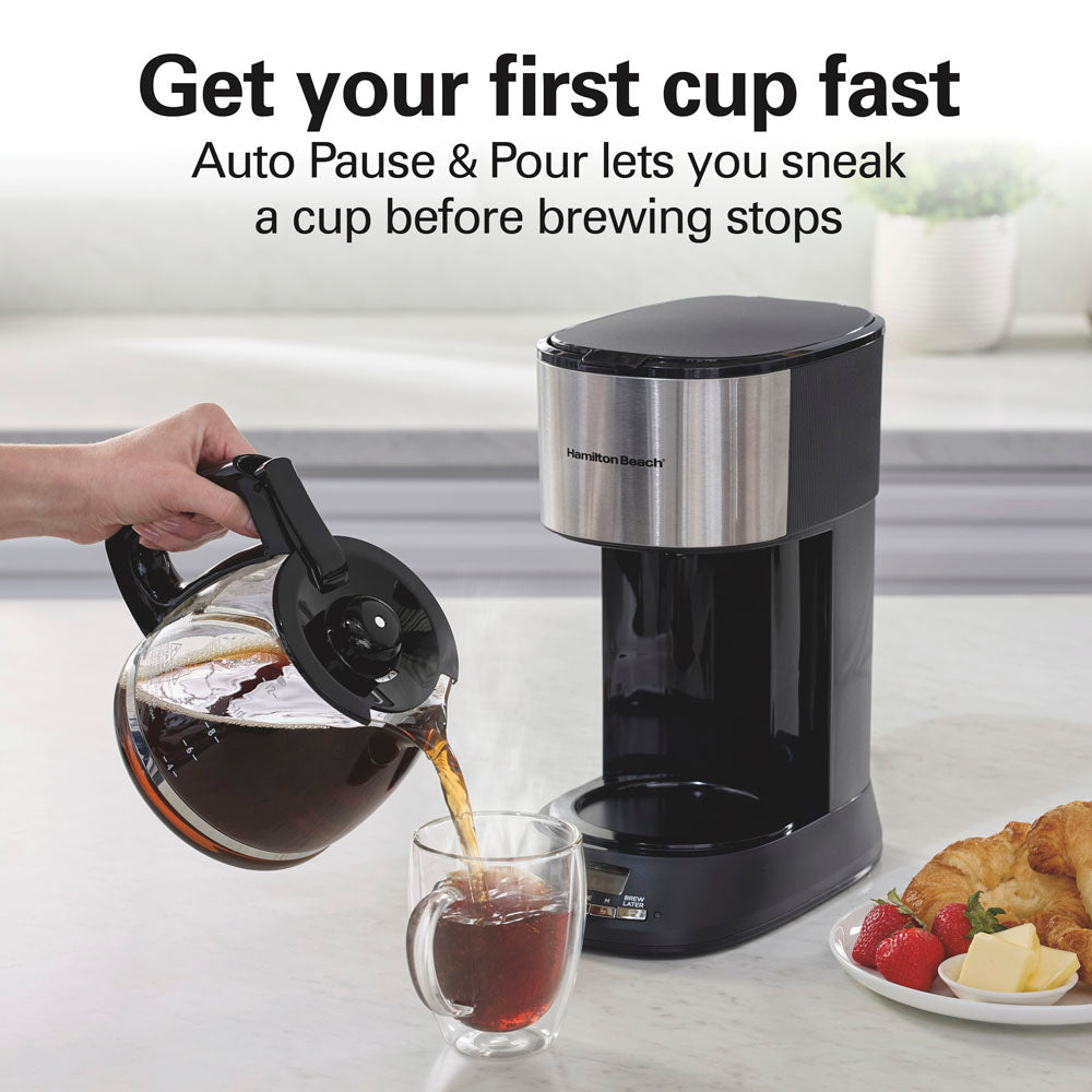12 Cup Programmable Coffee Maker, Matte Black