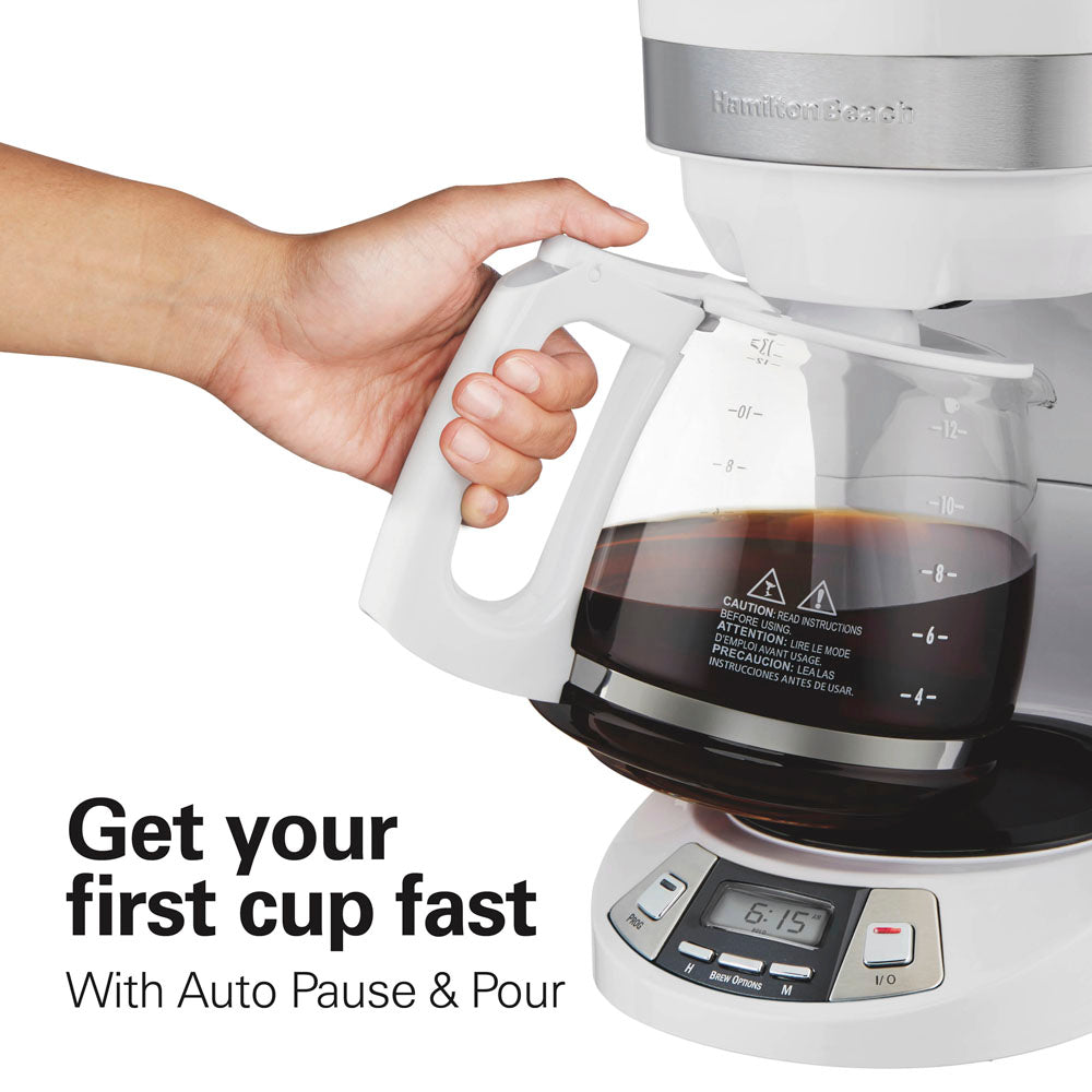Programmable Coffee Maker, White