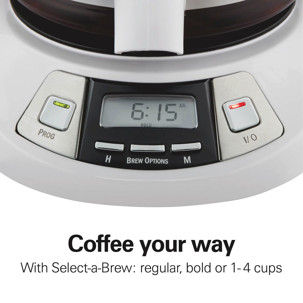 Programmable Coffee Maker, White