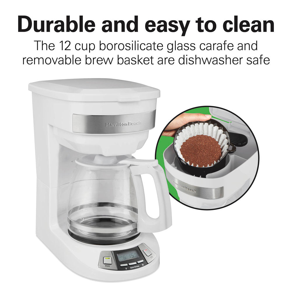 Programmable Coffee Maker, White