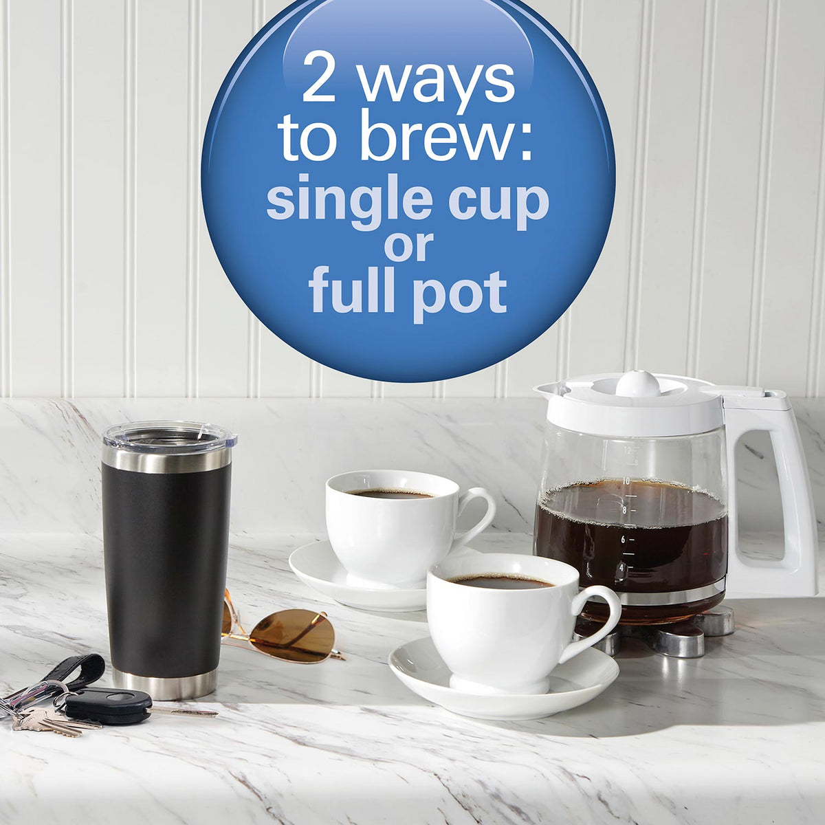12 Cup 2-Way Programmable Coffee Maker White
