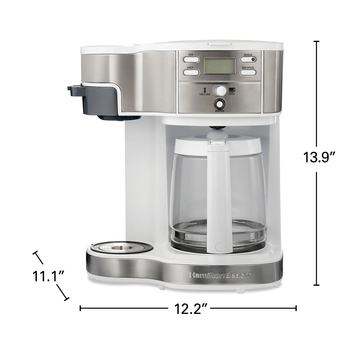 12 Cup 2-Way Programmable Coffee Maker White