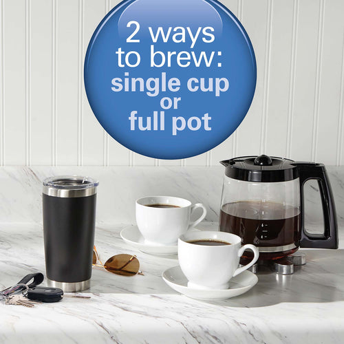2-Way Coffee Maker, Single-Serve &12 Cup Carafe, Stainless
