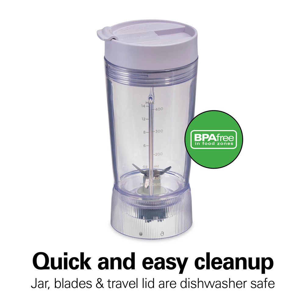 Personal Blender with Leak-Proof Travel Lid, Light Purple