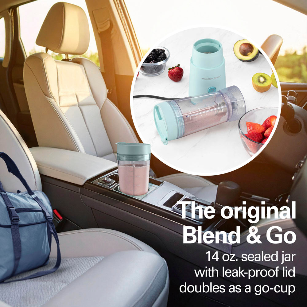 Personal Blender with Leak-Proof Travel Lid, Ice Blue