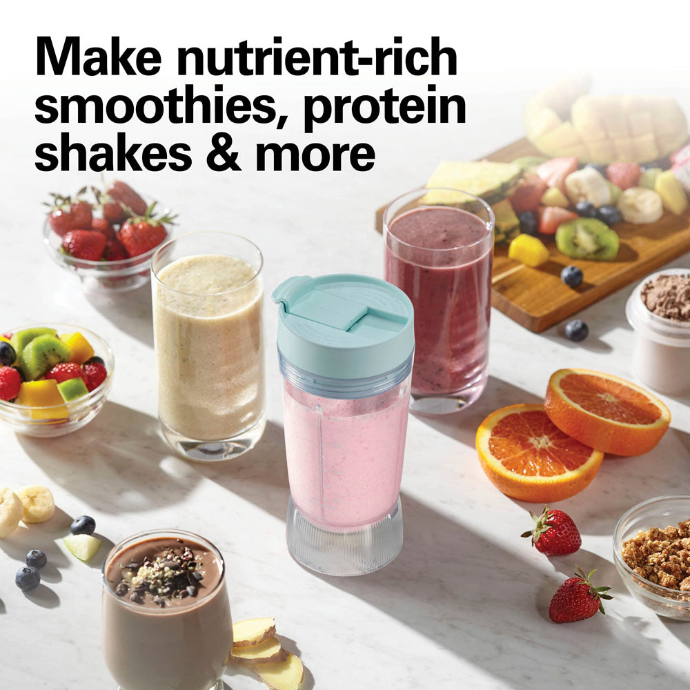 Personal Blender with Leak-Proof Travel Lid, Ice Blue