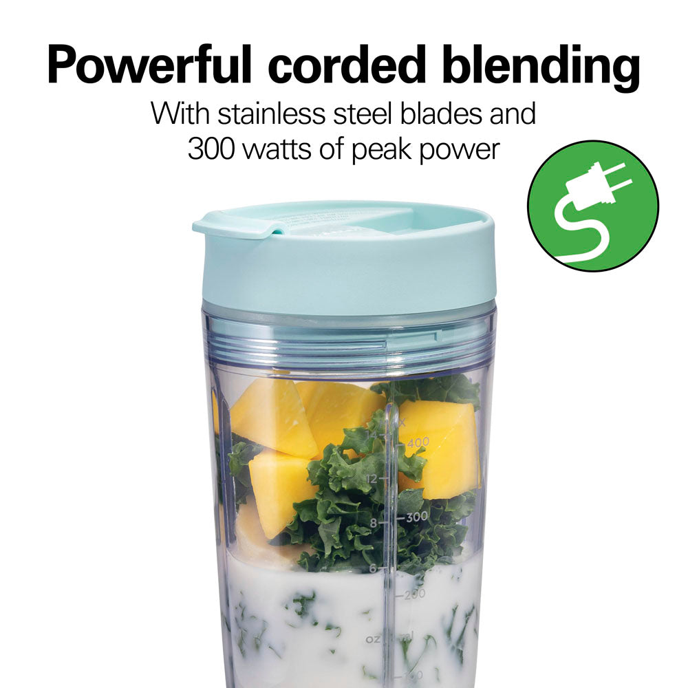 Personal Blender with Leak-Proof Travel Lid, Ice Blue
